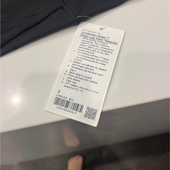 Lulu lemon align wide leg black pant size 2 - Picture 2 of 2